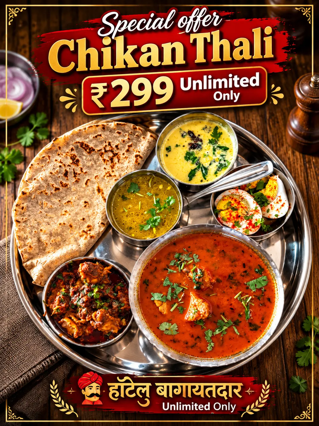 Hotel Bagayatdar chicken thali