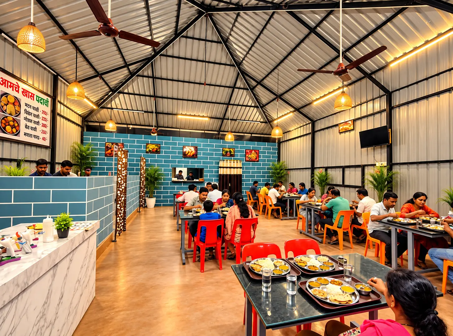 Guests enjoying meals in the Hotel Bagayatdar dining hall